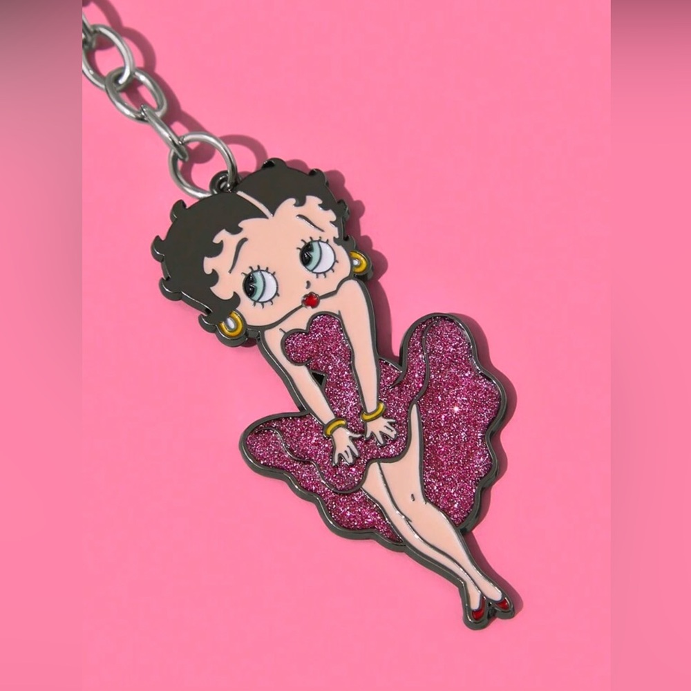 Betty Boop Pearl & Rhinestone Bag Charm Keychain NWT - Picture 2 of 11